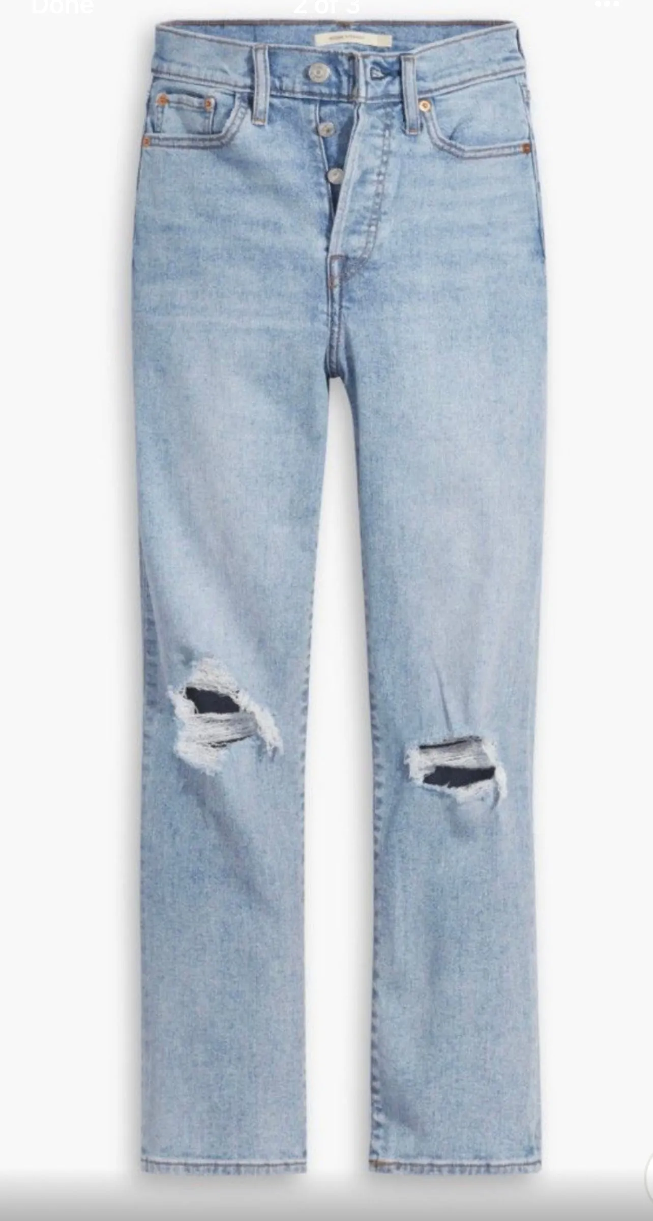 LEVIS WOMEN'S WEDGIE STRAIGHT DISTRESSED L-28