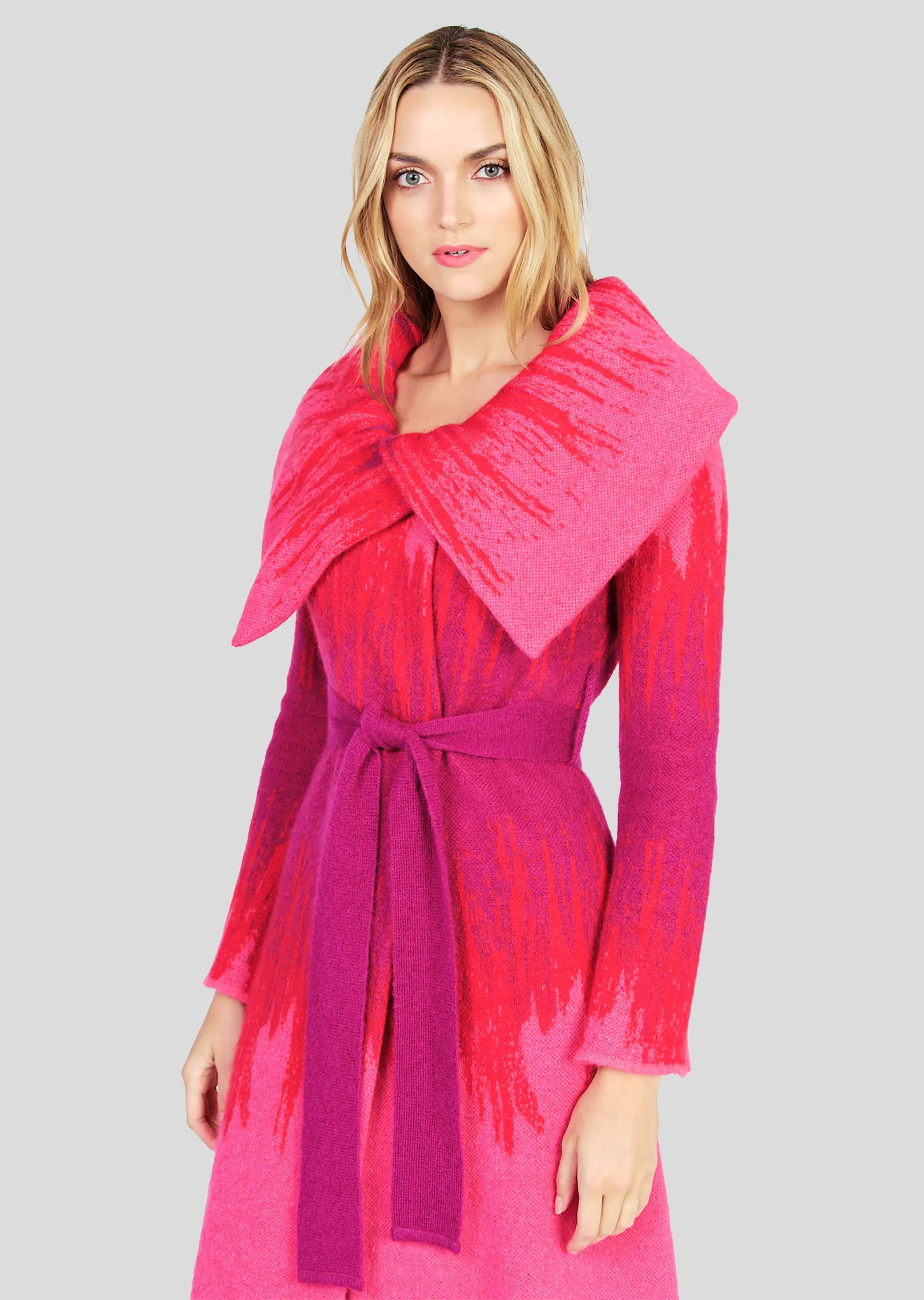 Lia  – Ombre Mohair Coat with Belt