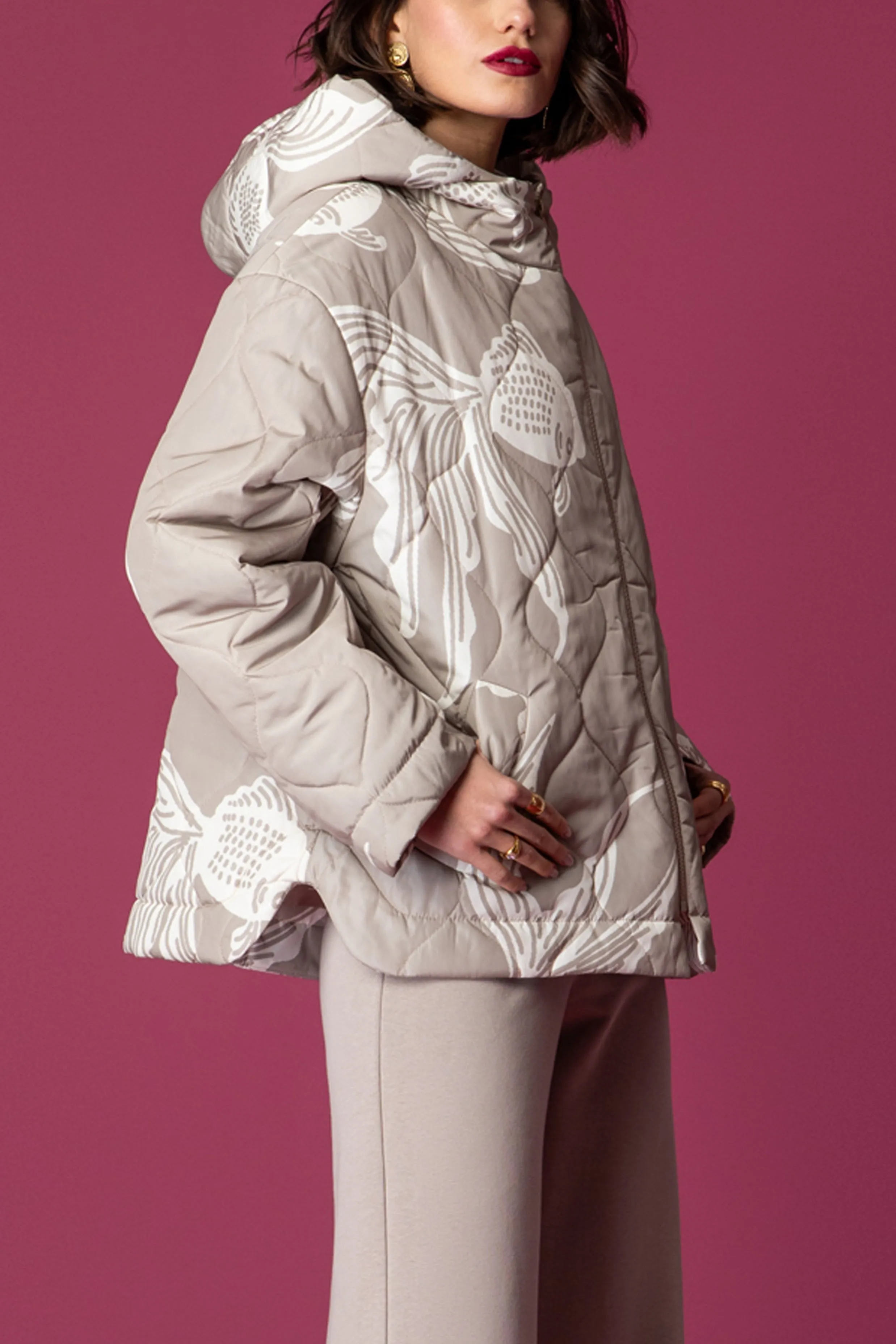 LIGHT PUFFER JACKET "KOI" TAUPE