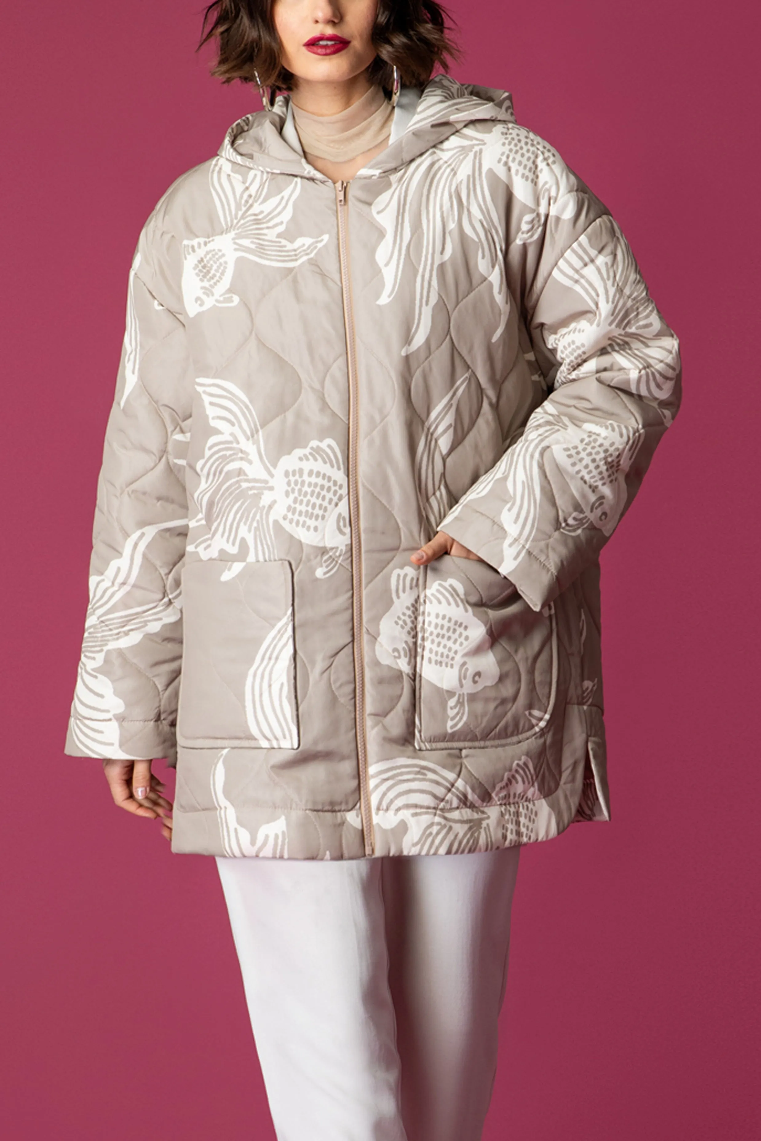 LIGHT PUFFER JACKET "KOI" TAUPE