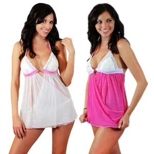 Lingerie Heart Shaped Clasp Sheer Babydoll   G String Matching Set