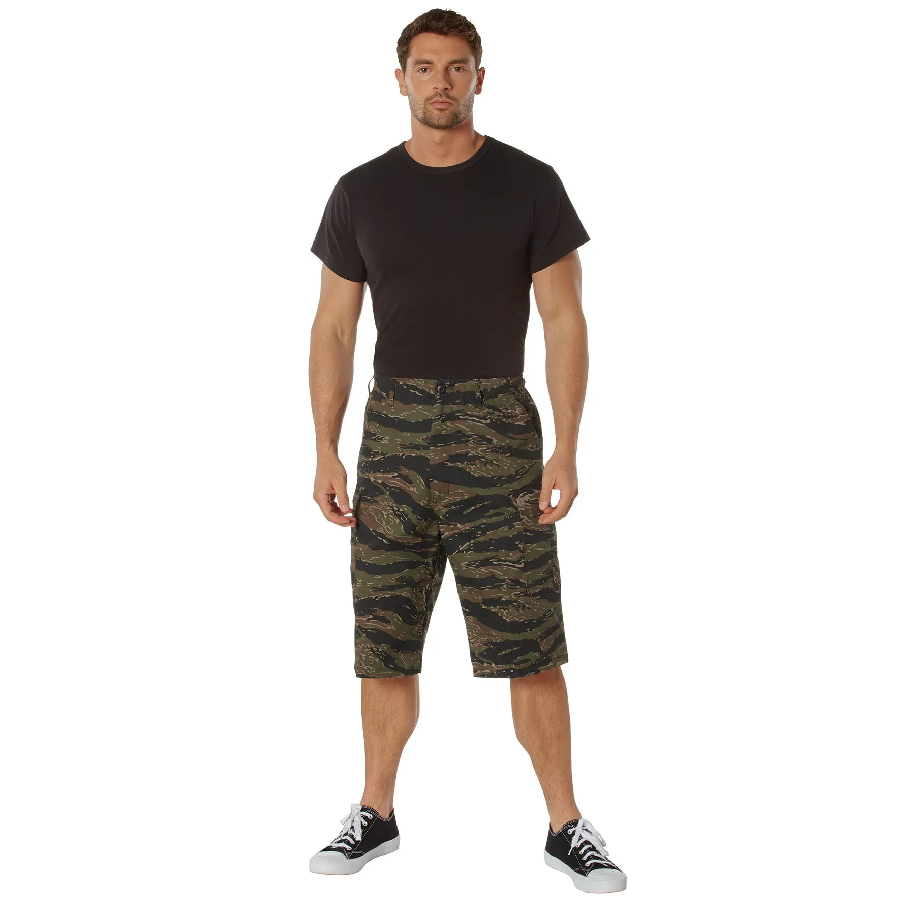 Long Length Camo BDU Shorts- Tiger Stripe Camo