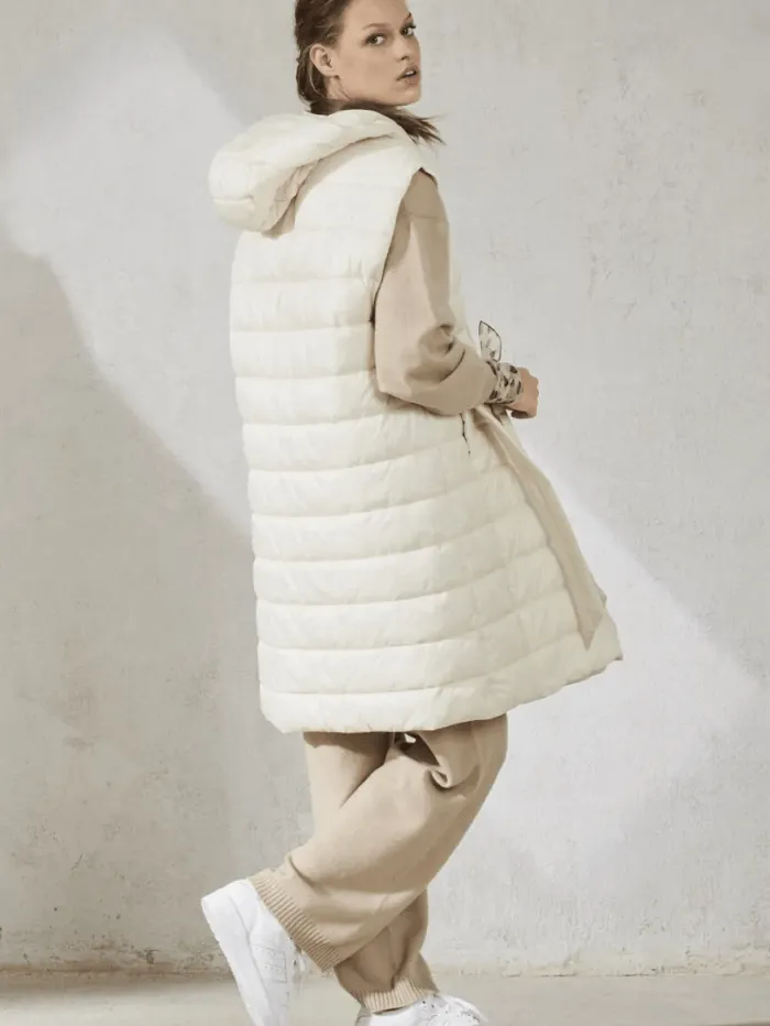 Luisa Cerano Cream Hooded Down Gilet 438406/4086 112