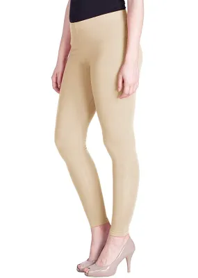 Lux Lyra Ankle Length Light Brown Leggings free Size for Ladies