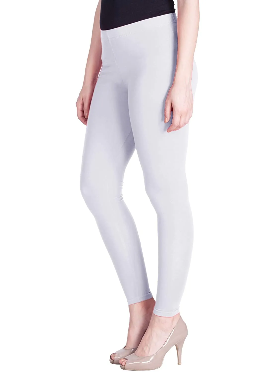 Lux Lyra Ankle Length Off-White Leggings free Size for Ladies