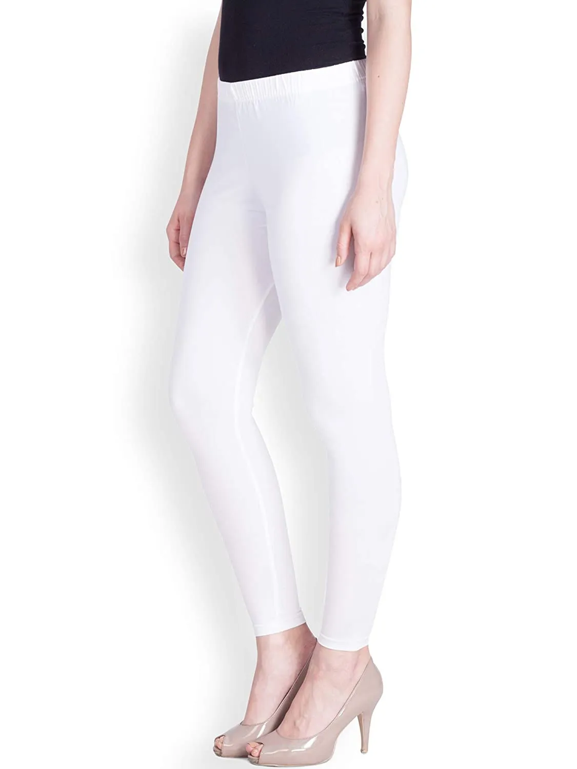 Lux Lyra Ankle Length White Leggings free Size for Ladies