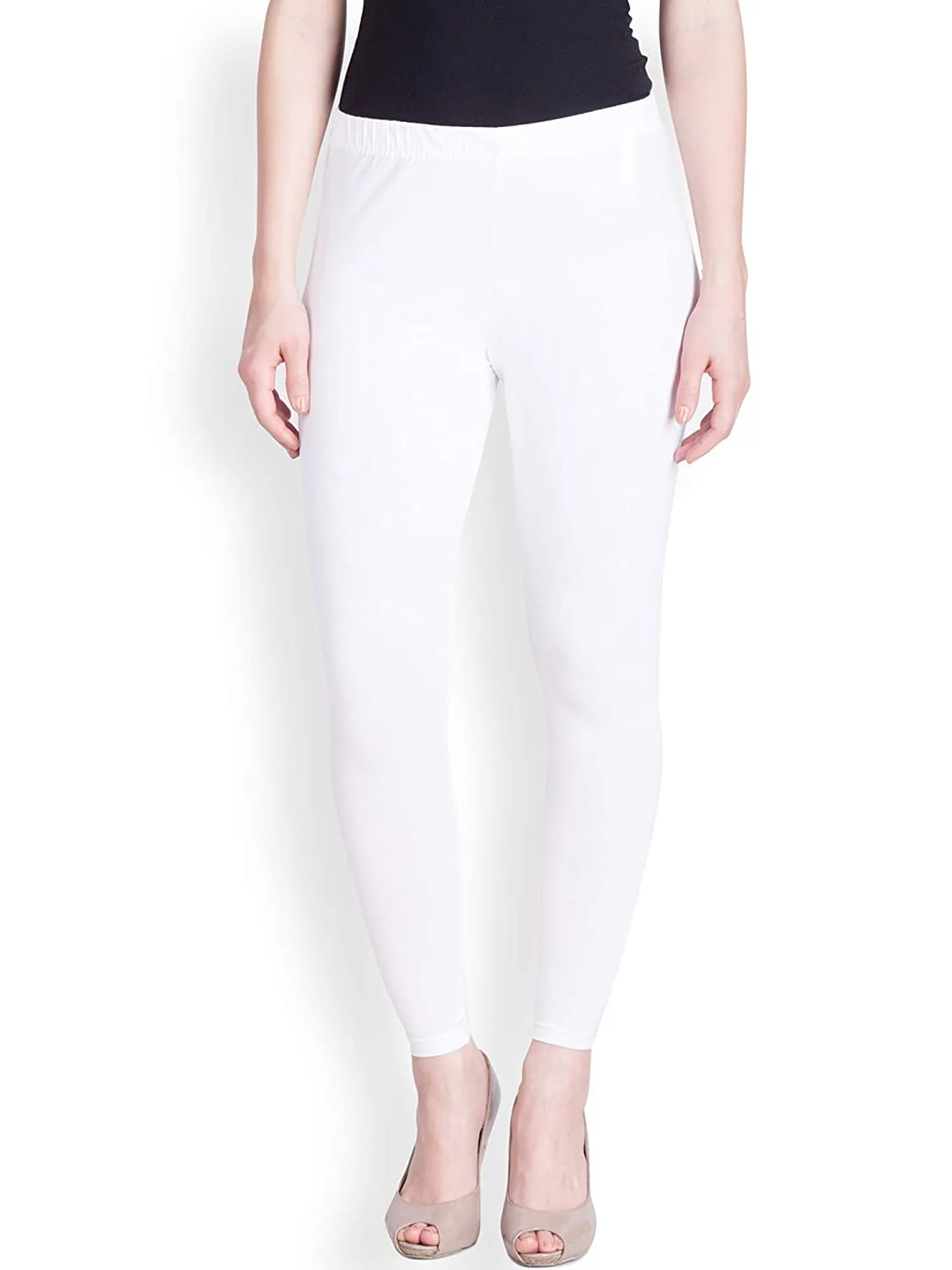 Lux Lyra Ankle Length White Leggings free Size for Ladies