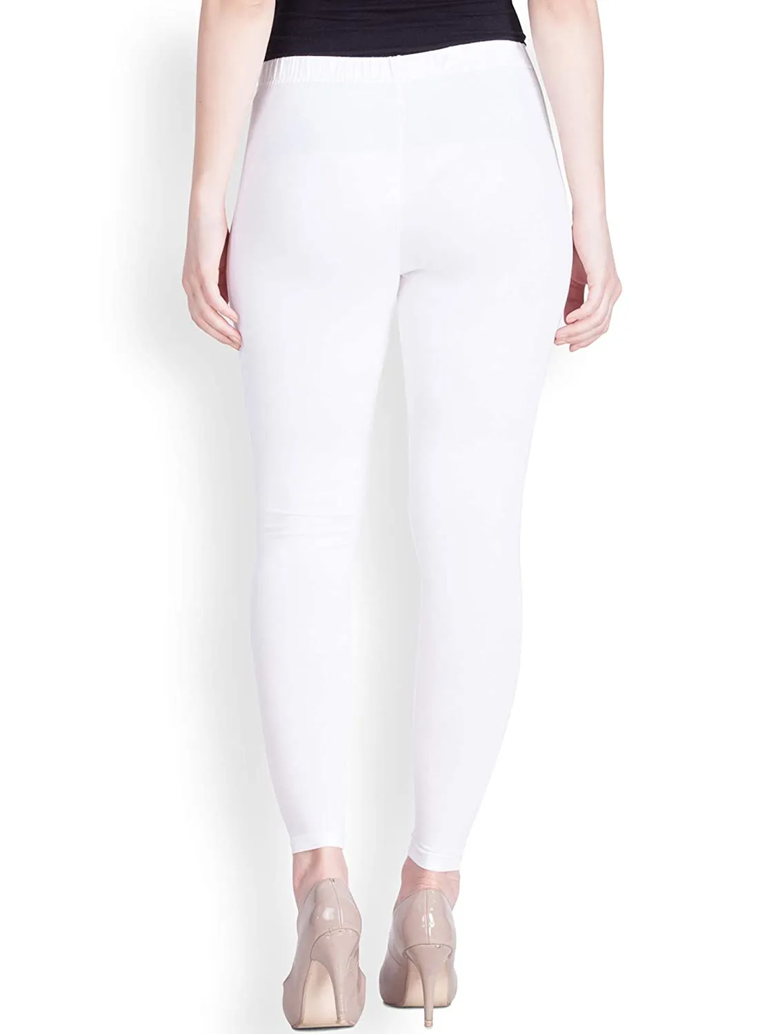 Lux Lyra Ankle Length White Leggings free Size for Ladies