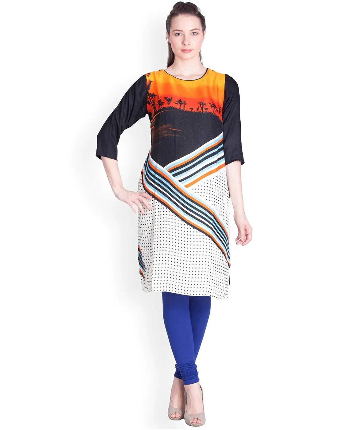 Lux Lyra Dark Blue Churidar Leggings free Size for Ladies