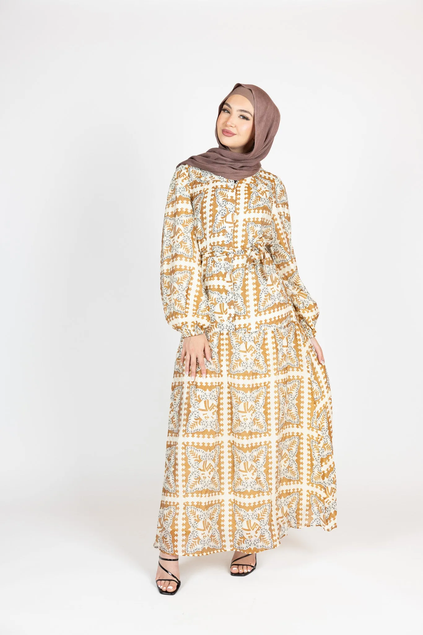 Mada Box Print Maxi Dress