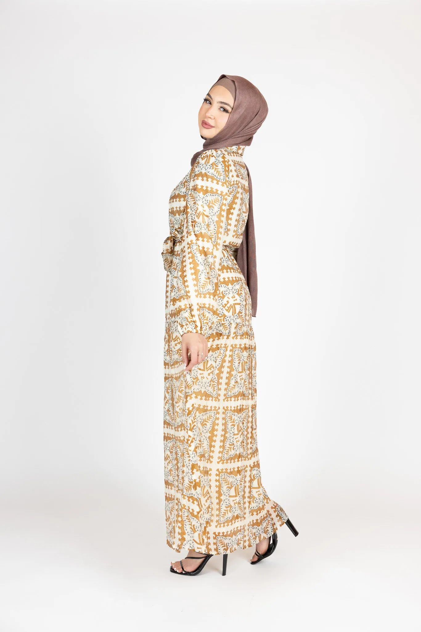 Mada Box Print Maxi Dress