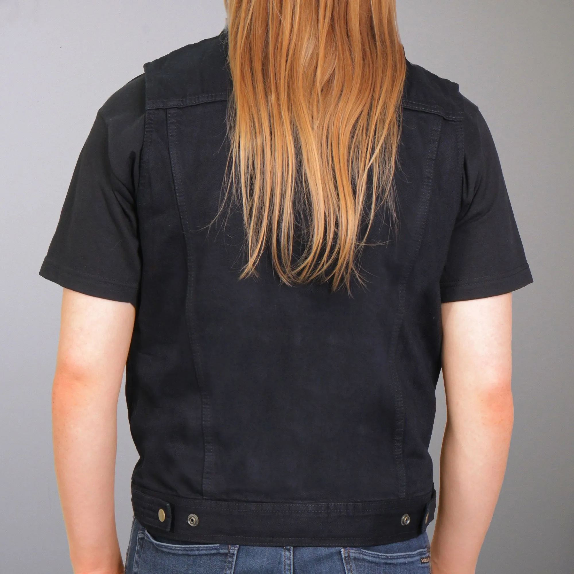 Men's Black Denim Vest, VSM6002-HL