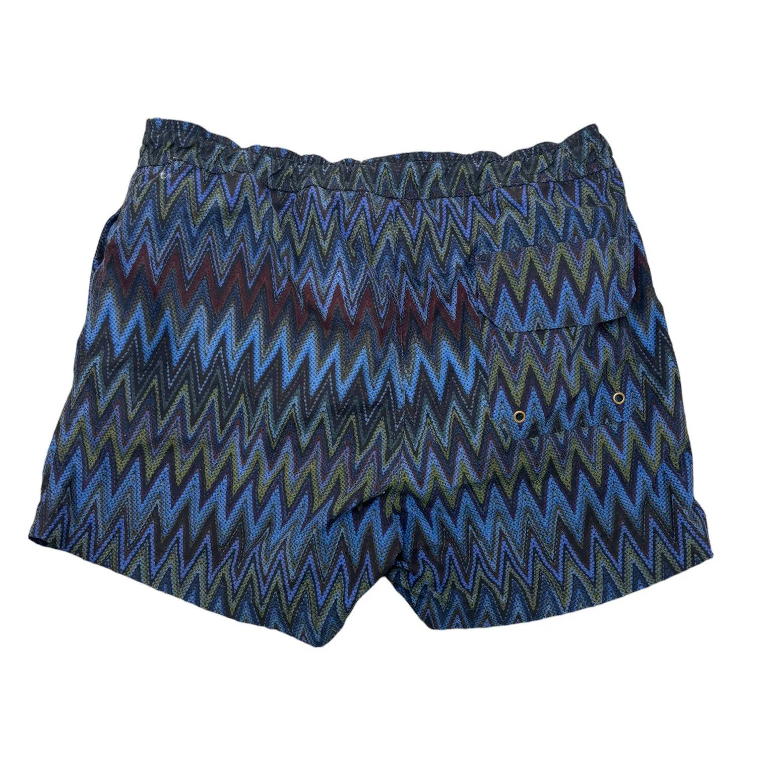 Men's Chevron Print Swim Shorts Blue Size S