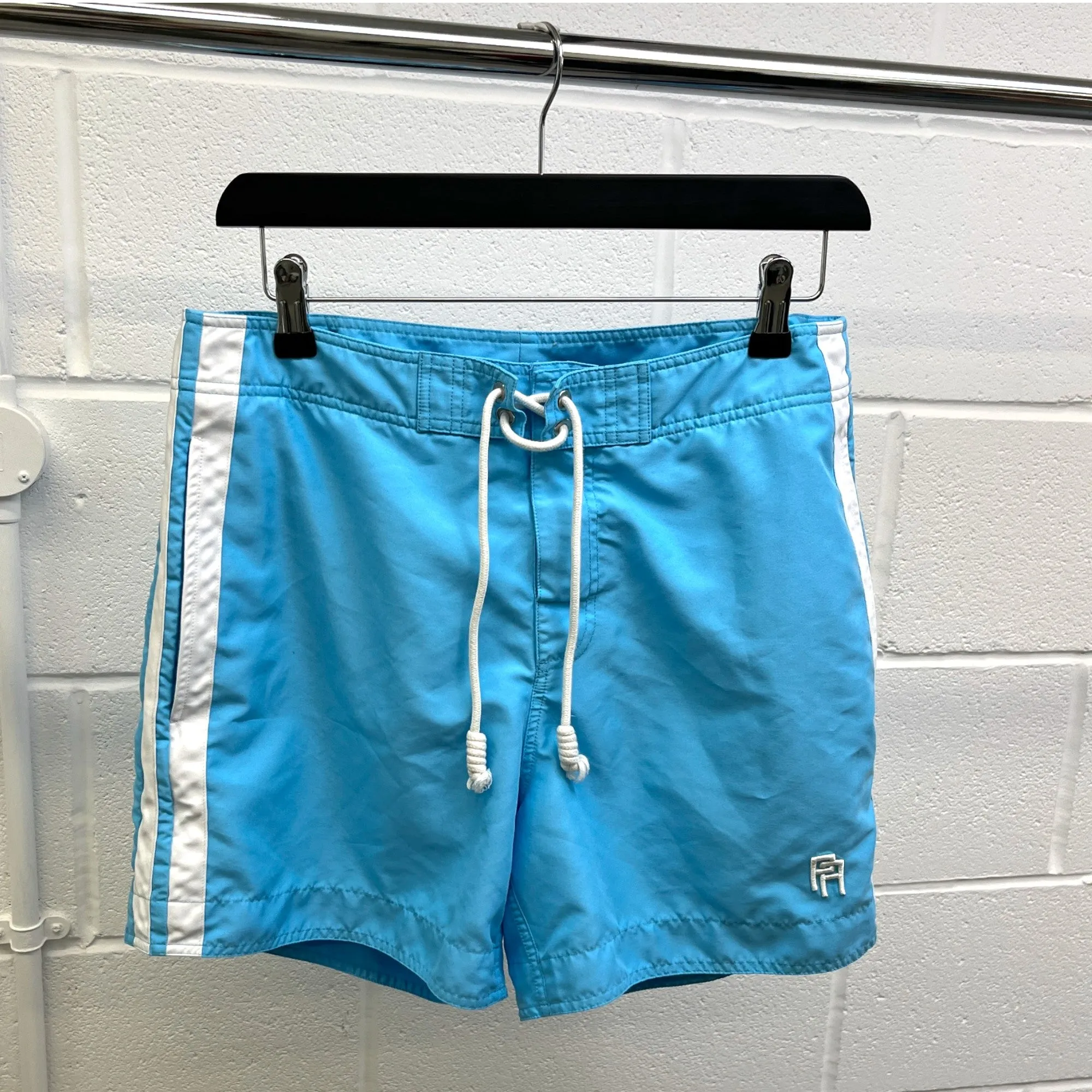 Men's Embroidered Logo Swim Shorts Blue Size S