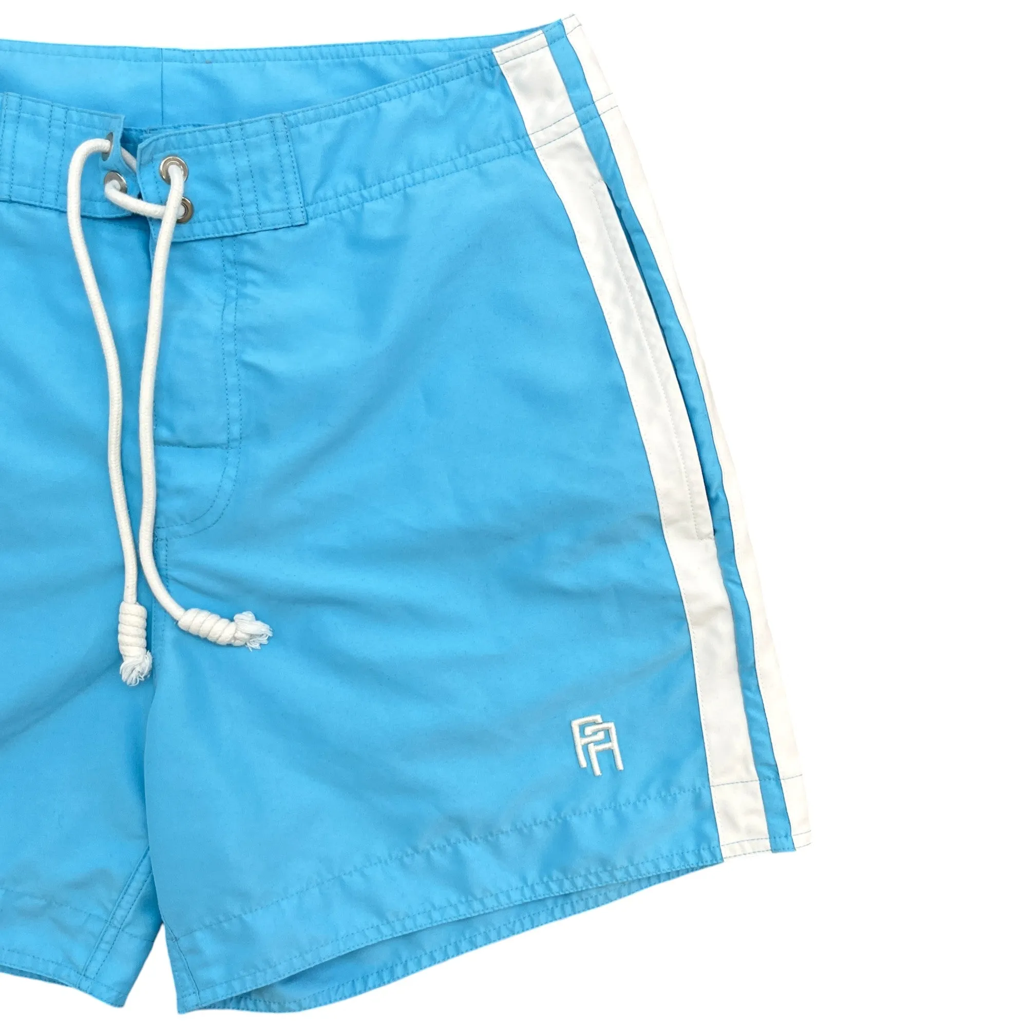 Men's Embroidered Logo Swim Shorts Blue Size S