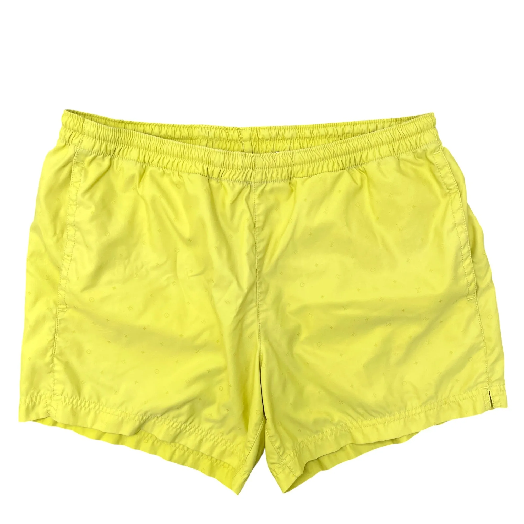 Men's Embroidered Logo Swim Shorts Yellow Size S