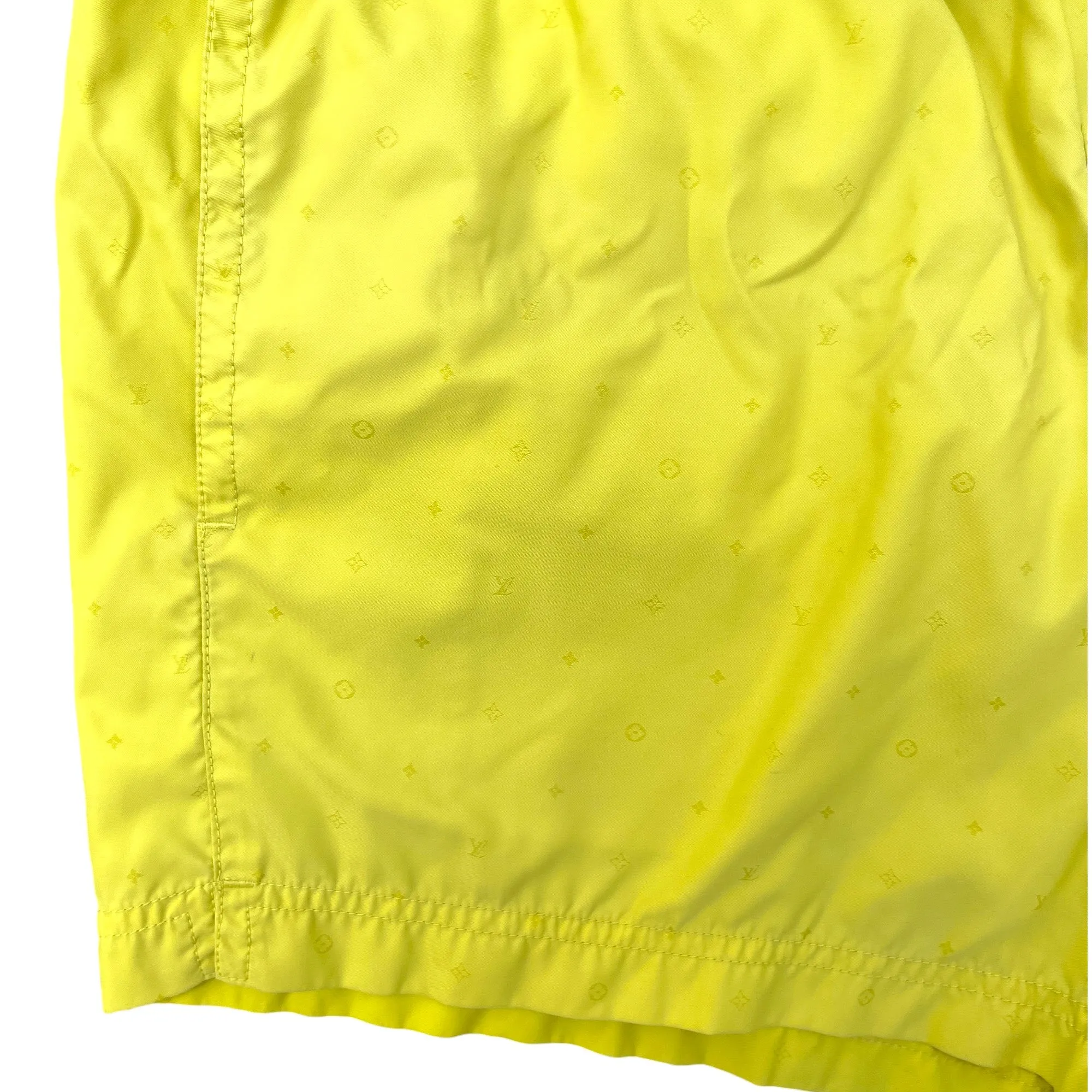 Men's Embroidered Logo Swim Shorts Yellow Size S