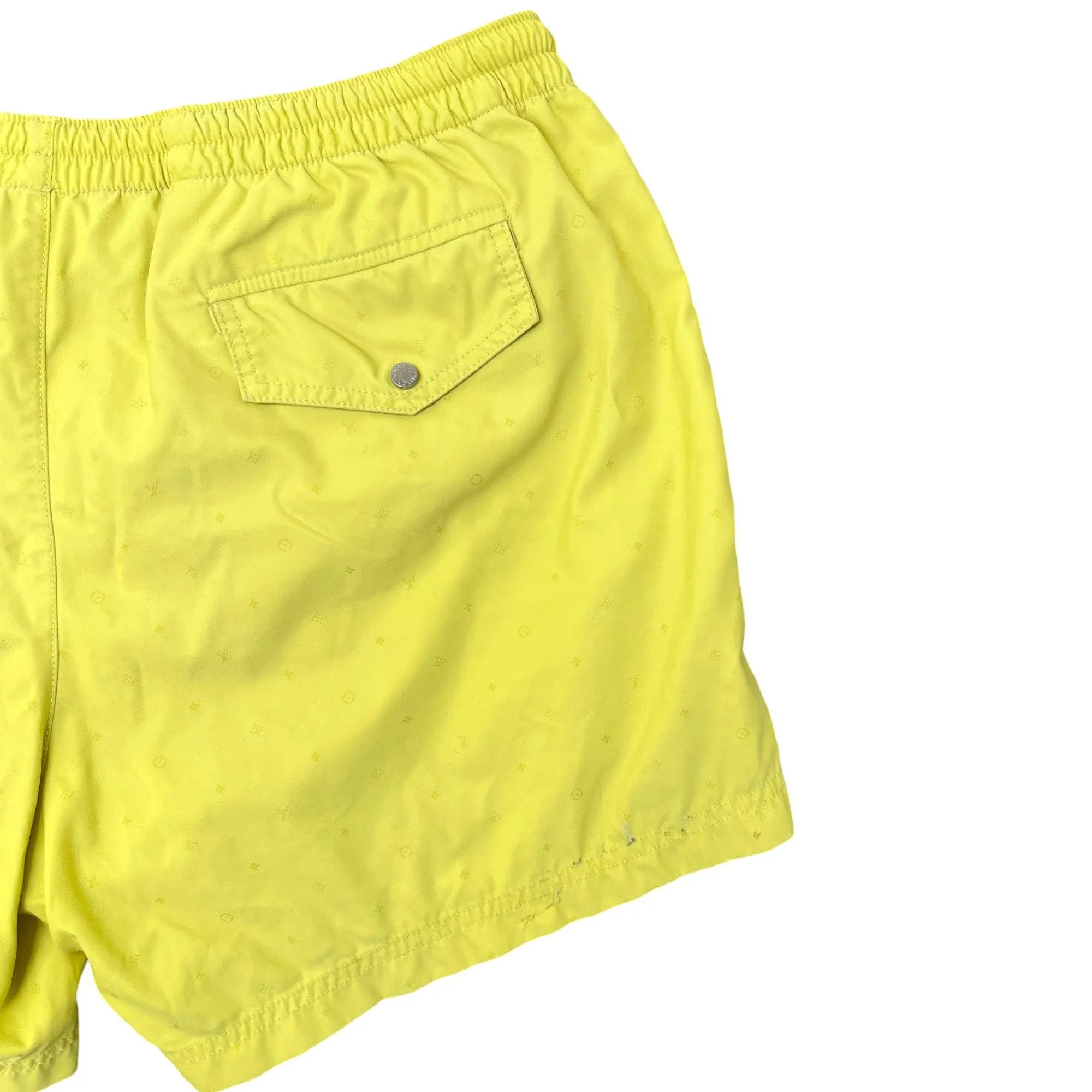 Men's Embroidered Logo Swim Shorts Yellow Size S