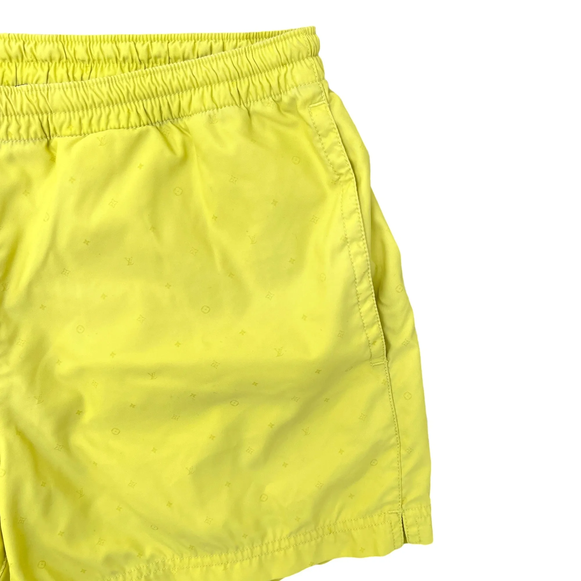 Men's Embroidered Logo Swim Shorts Yellow Size S