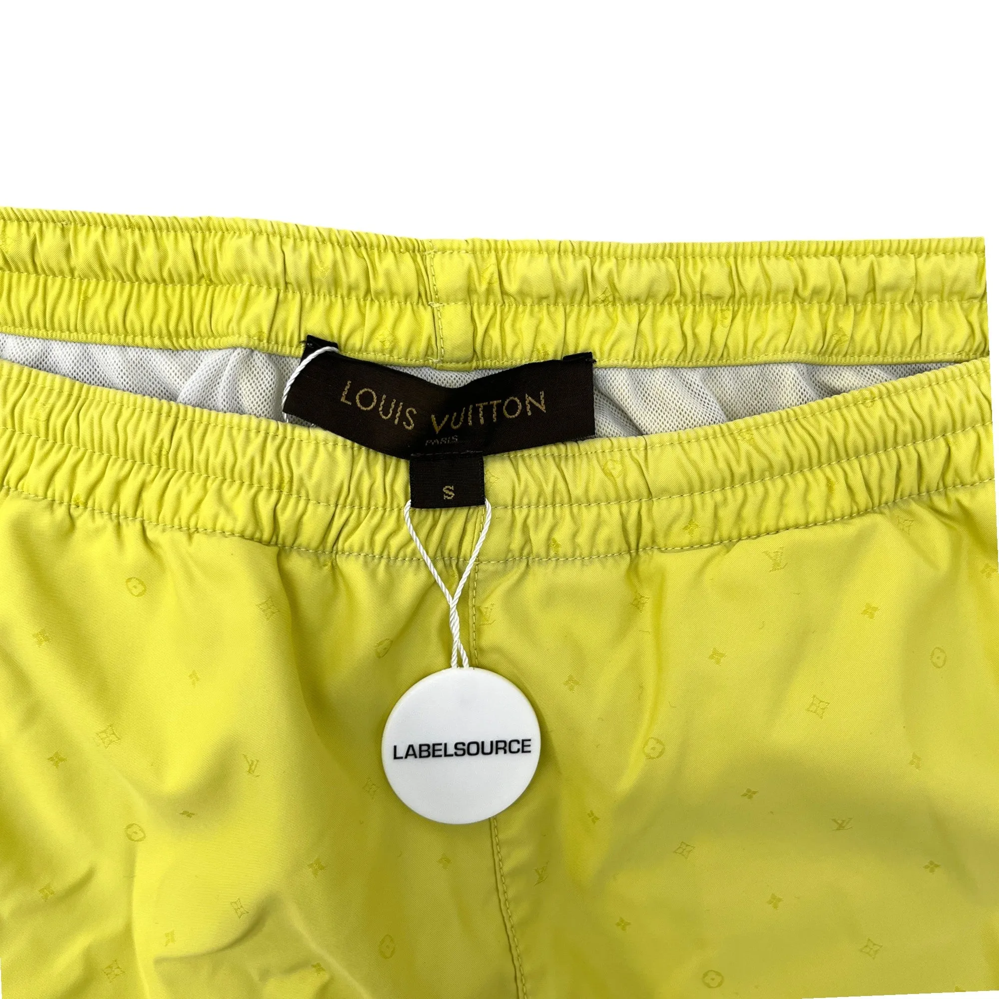 Men's Embroidered Logo Swim Shorts Yellow Size S