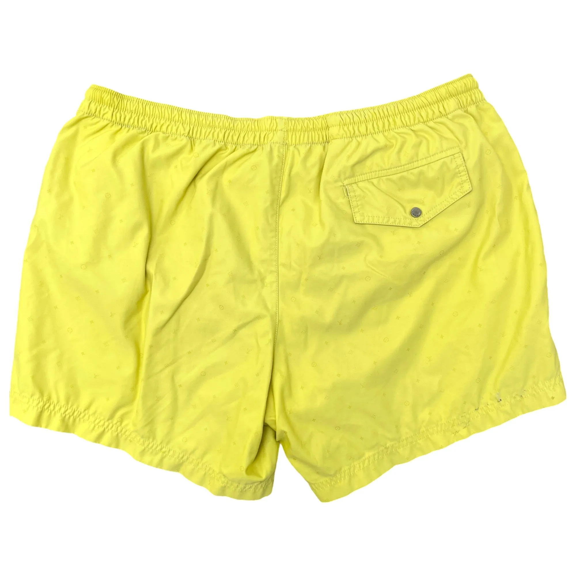 Men's Embroidered Logo Swim Shorts Yellow Size S