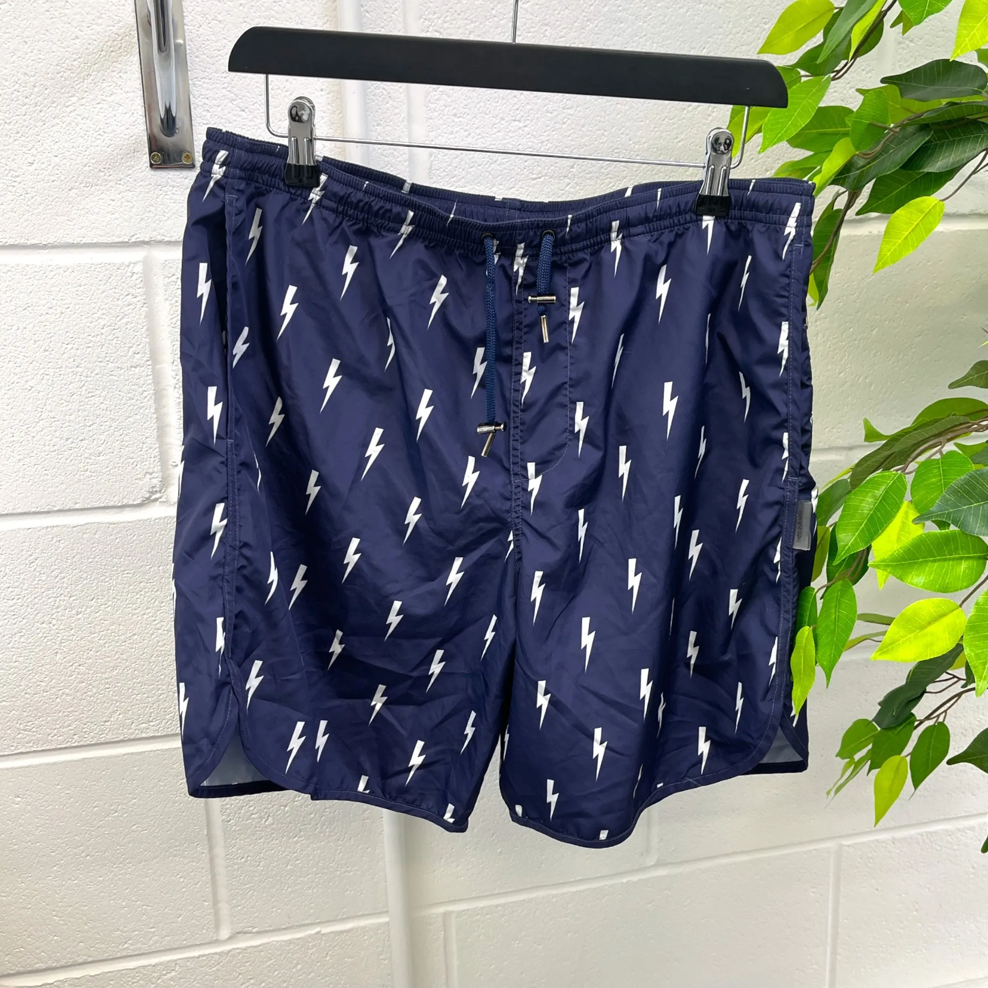 Men's Lightning Bolt Swim Shorts Navy Size L