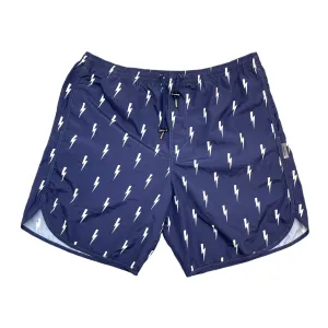 Men's Lightning Bolt Swim Shorts Navy Size L