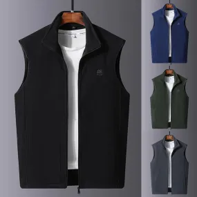 Men's Polar Fleece Stand Collar Vest Autumn New Warm Vest 5XL S4339346