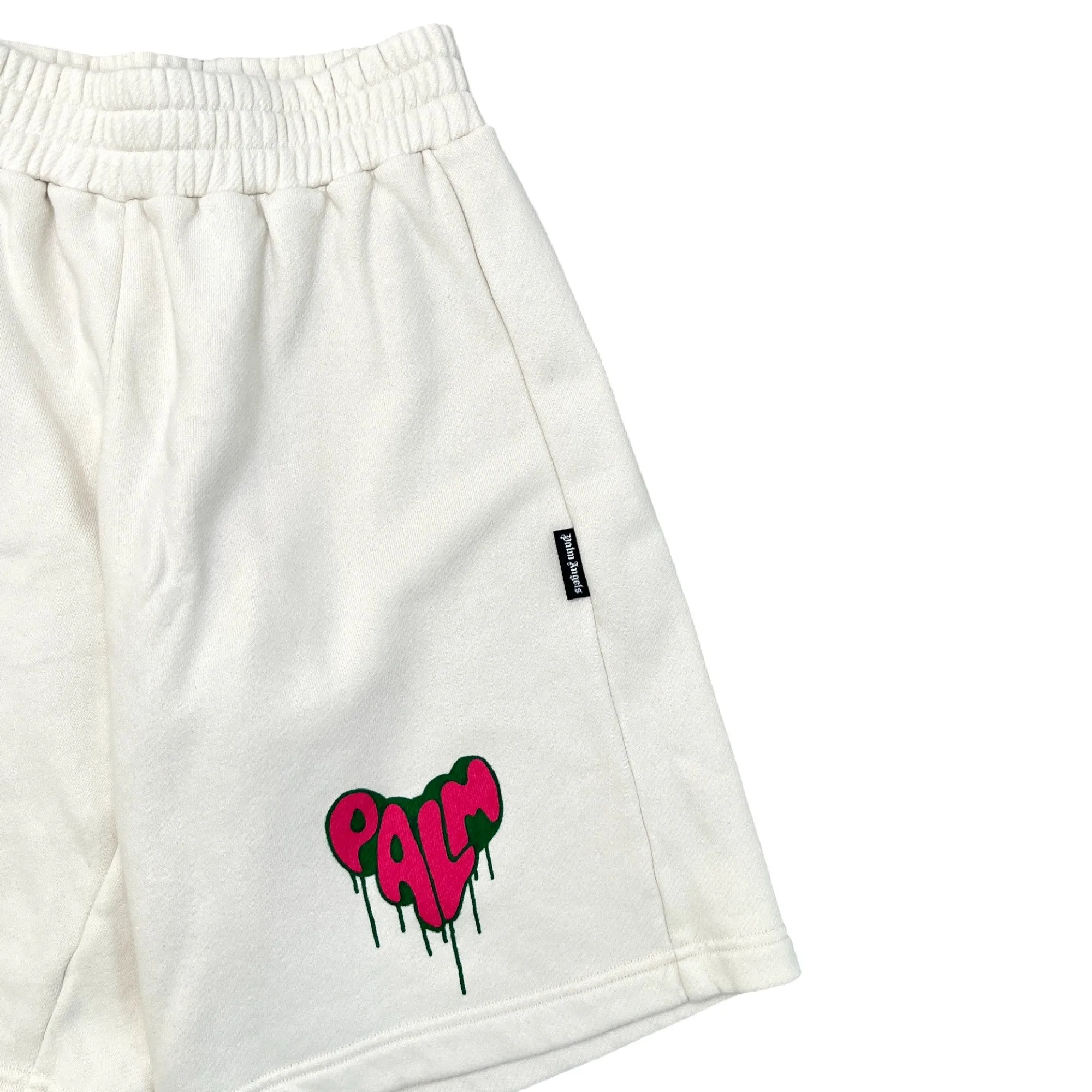 Men's Spray Heart Shorts Cream Size XS