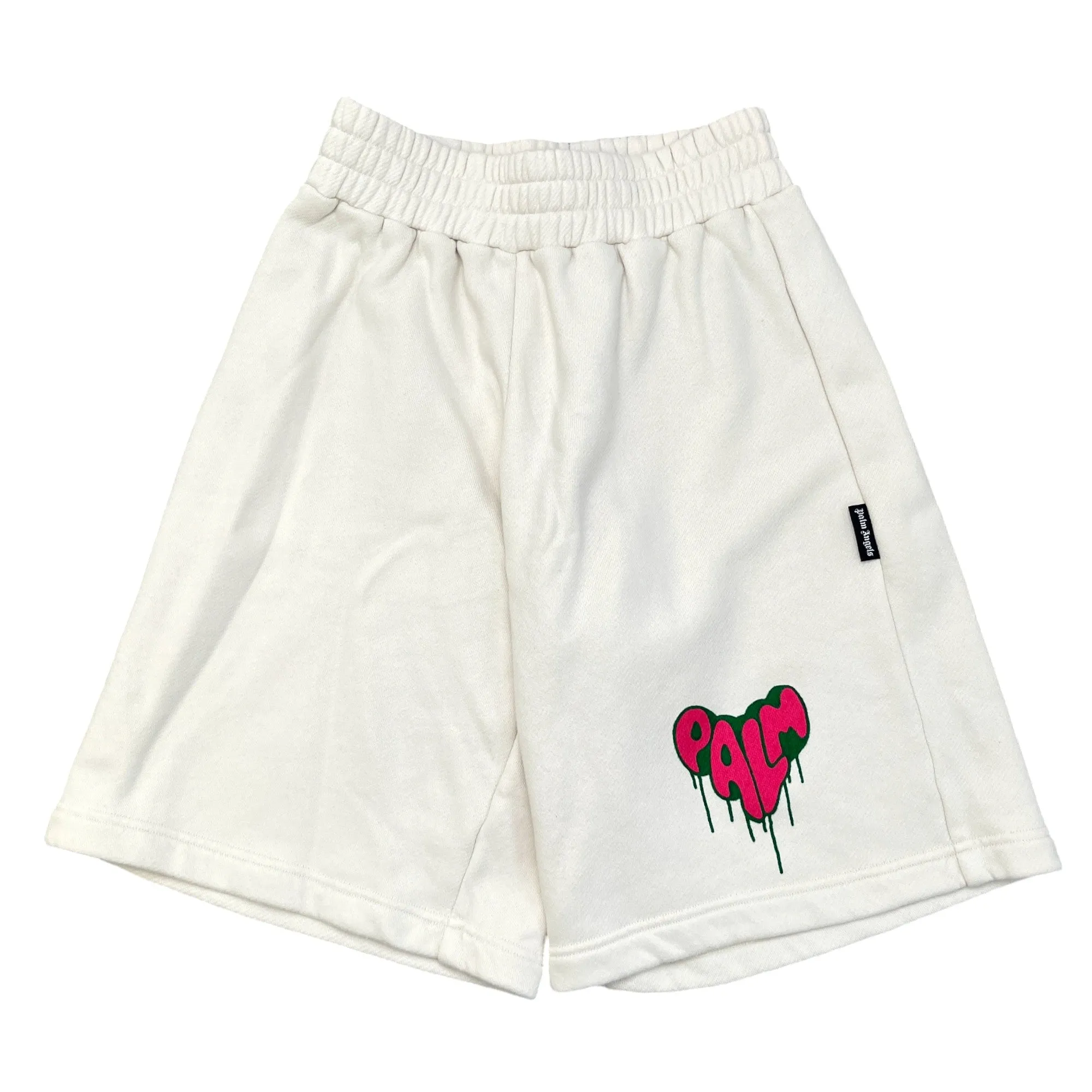 Men's Spray Heart Shorts Cream Size XS