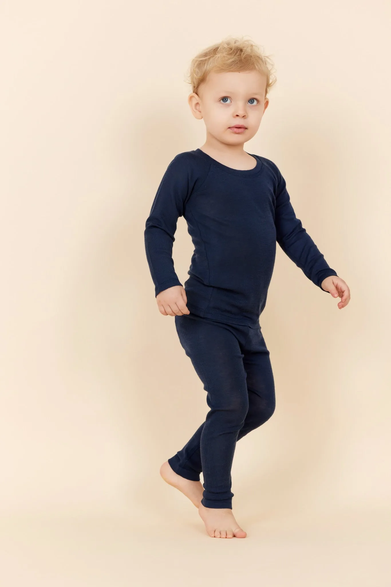 MERINO LIGHT KNITTED LEGGINGS - NAVY