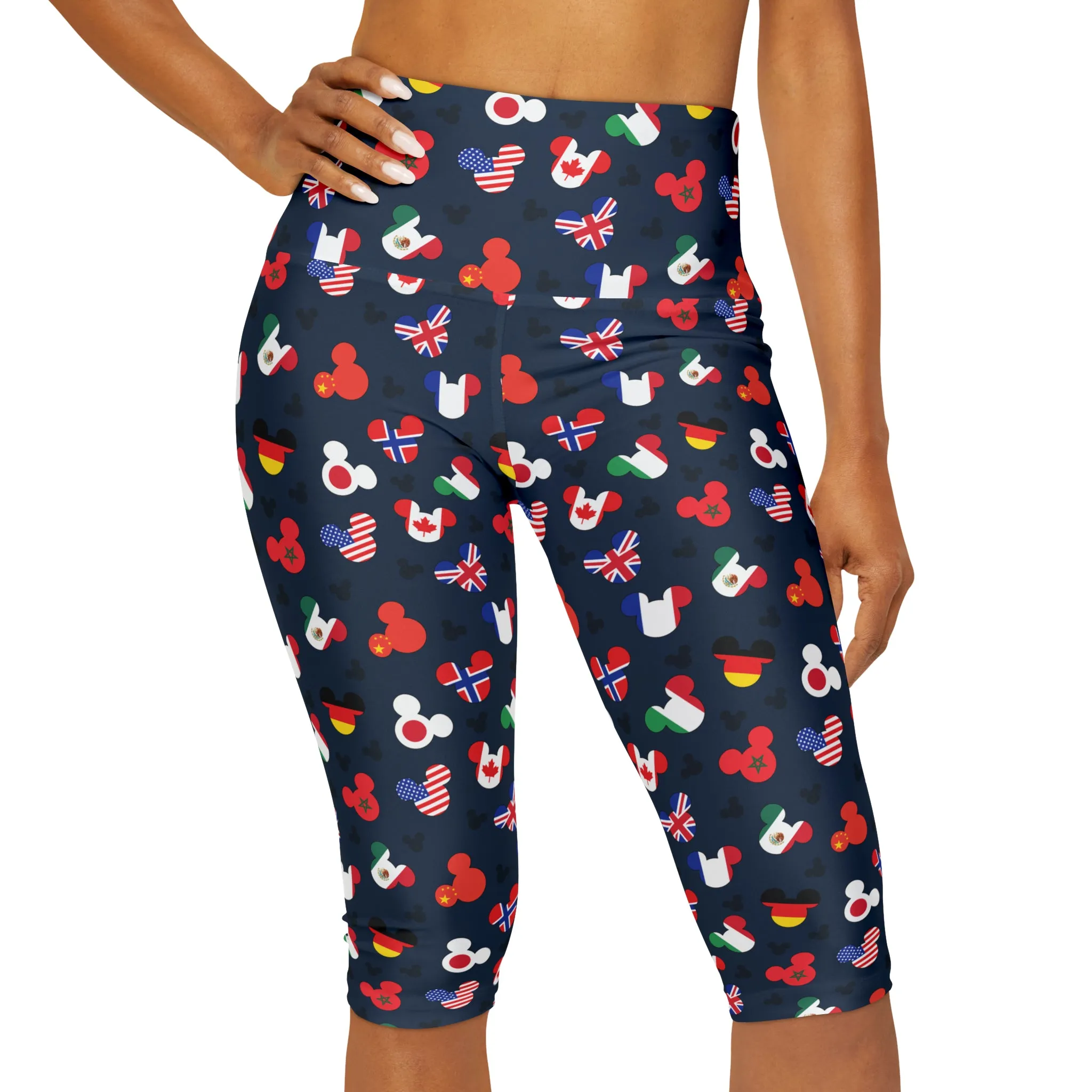 Mickey Flags Athletic Capri Leggings