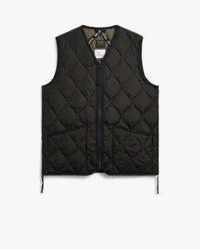 MILITARY ZIP V-NECK VEST - BLACK