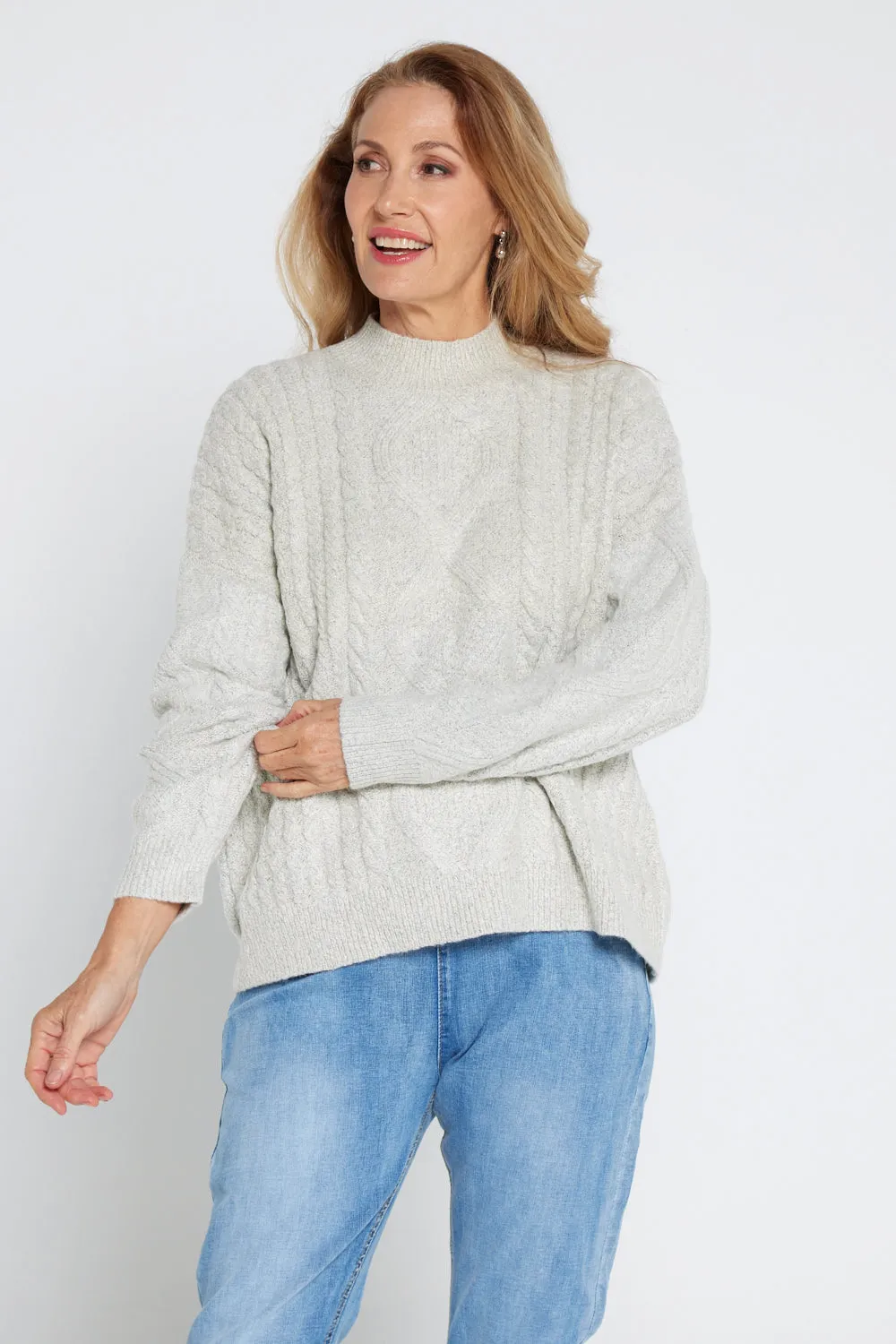 Miranda Cable Knit Jumper - Stone