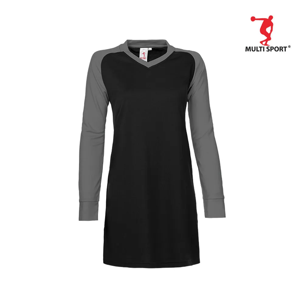 MULTISPORT LADIES LONGSLEEVE MINI EYELET MUSLIMAH (BLACK/CHARCOAL)