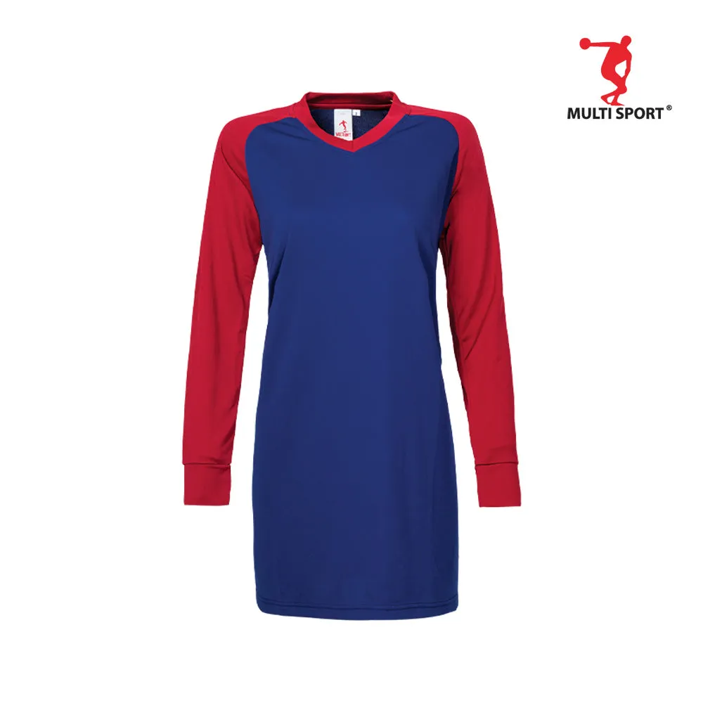 MULTISPORT LADIES LONGSLEEVE MINI EYELET MUSLIMAH (NAVY/MAROON)