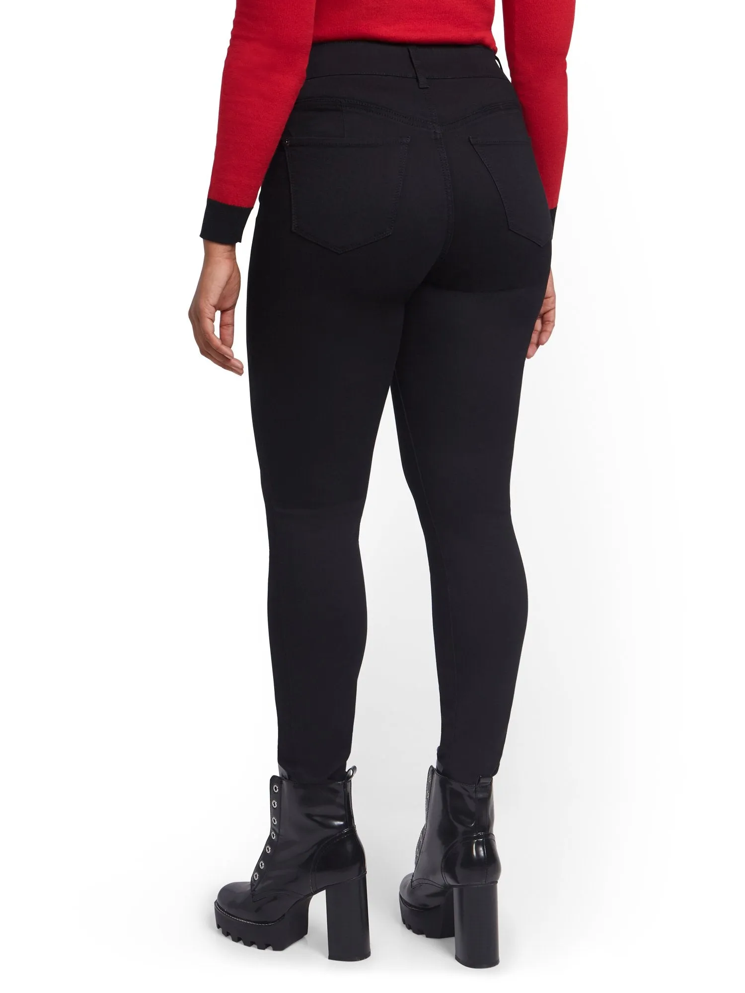 Mya Curvy High-Waisted Sculpting No Gap Super-Skinny Jeans - Black