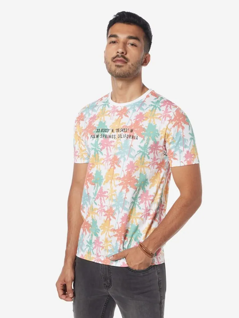 Nuon Multicolour Palm Tree Slim-Fit T-Shirt