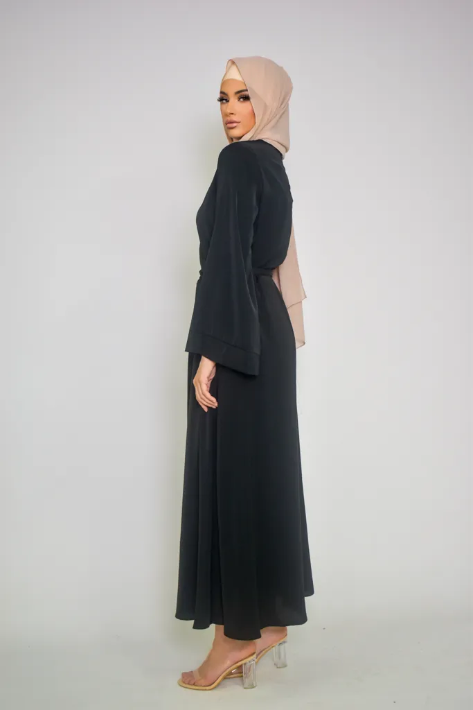 Open Sleeve Abaya - Shades of Black