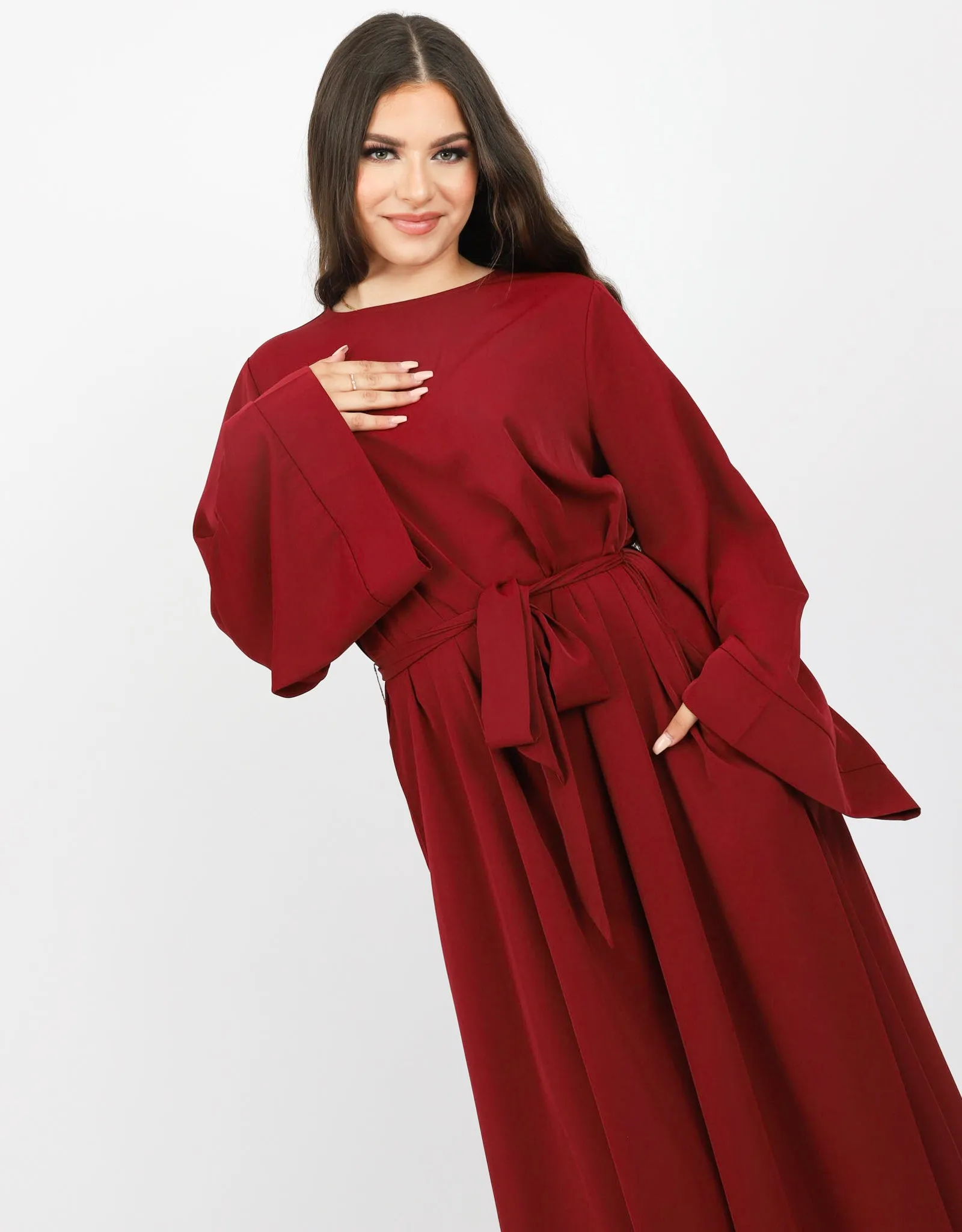 Open Sleeve Abaya - Shades of Red