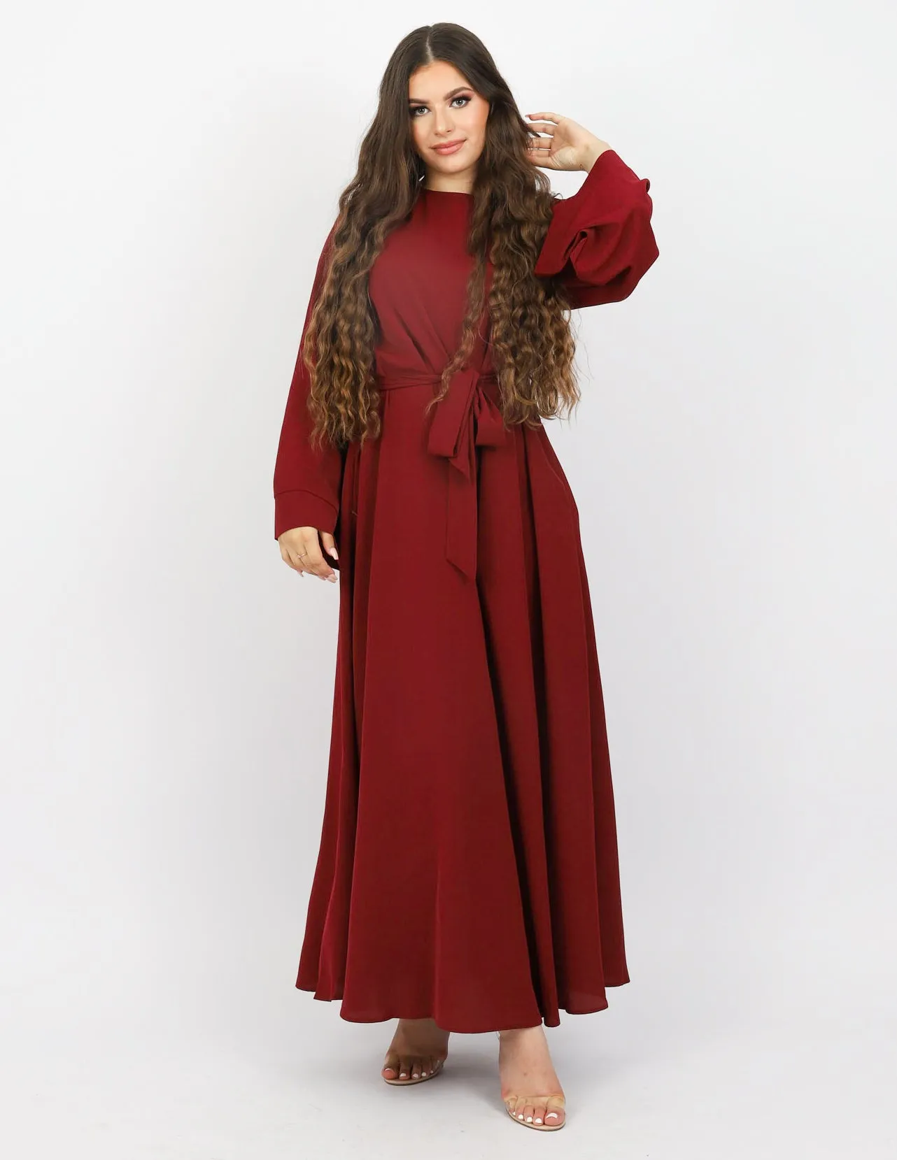 Open Sleeve Abaya - Shades of Red