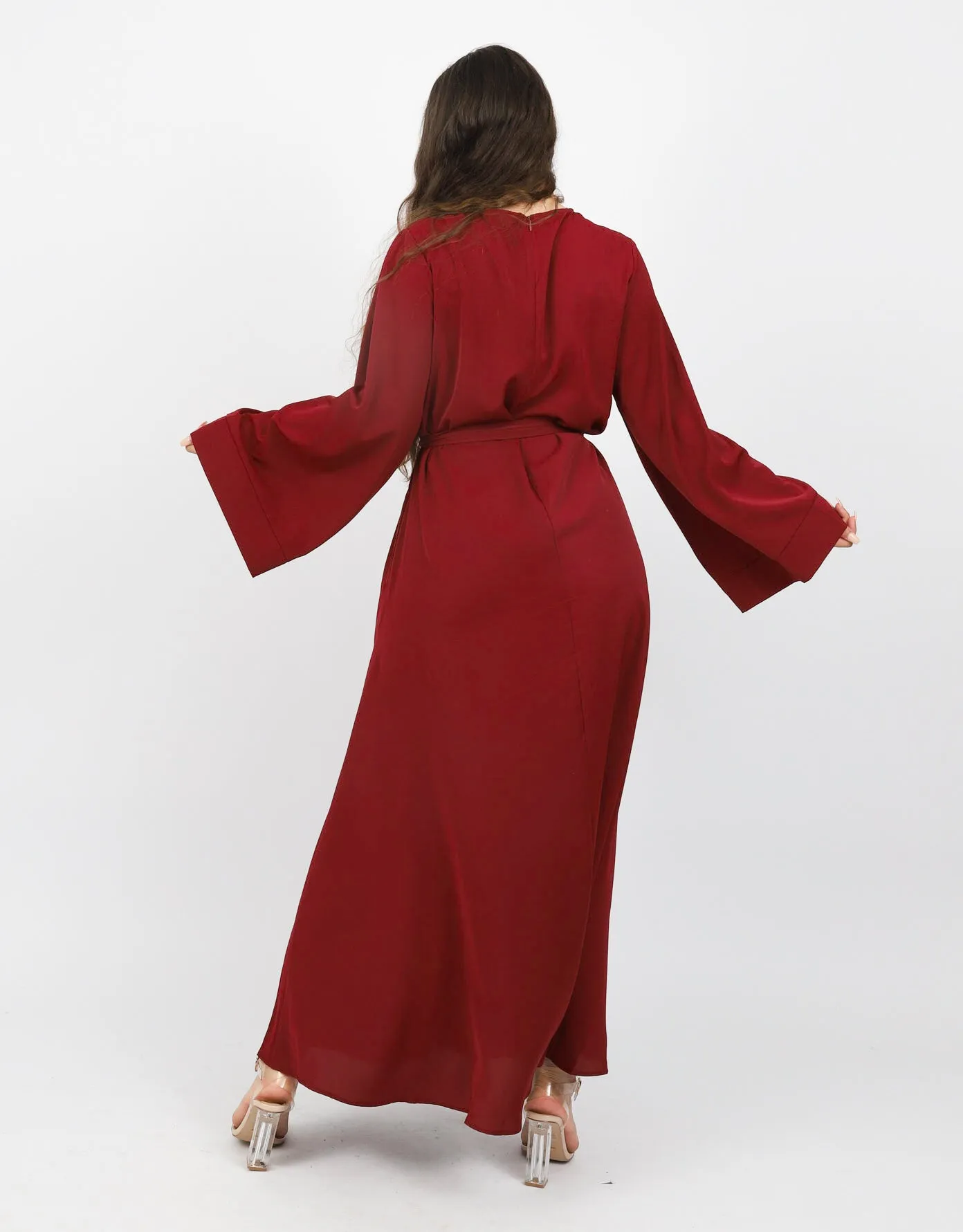 Open Sleeve Abaya - Shades of Red