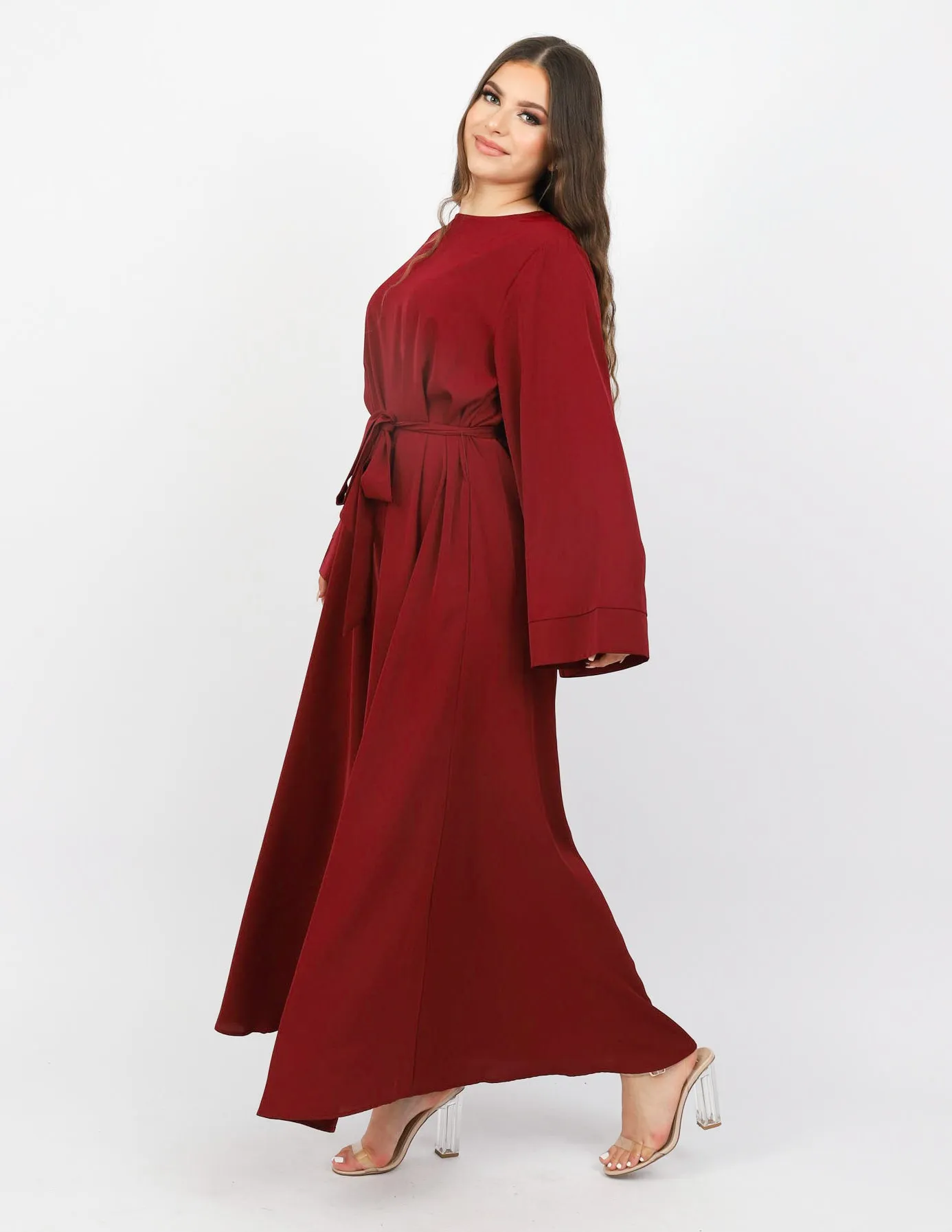 Open Sleeve Abaya - Shades of Red