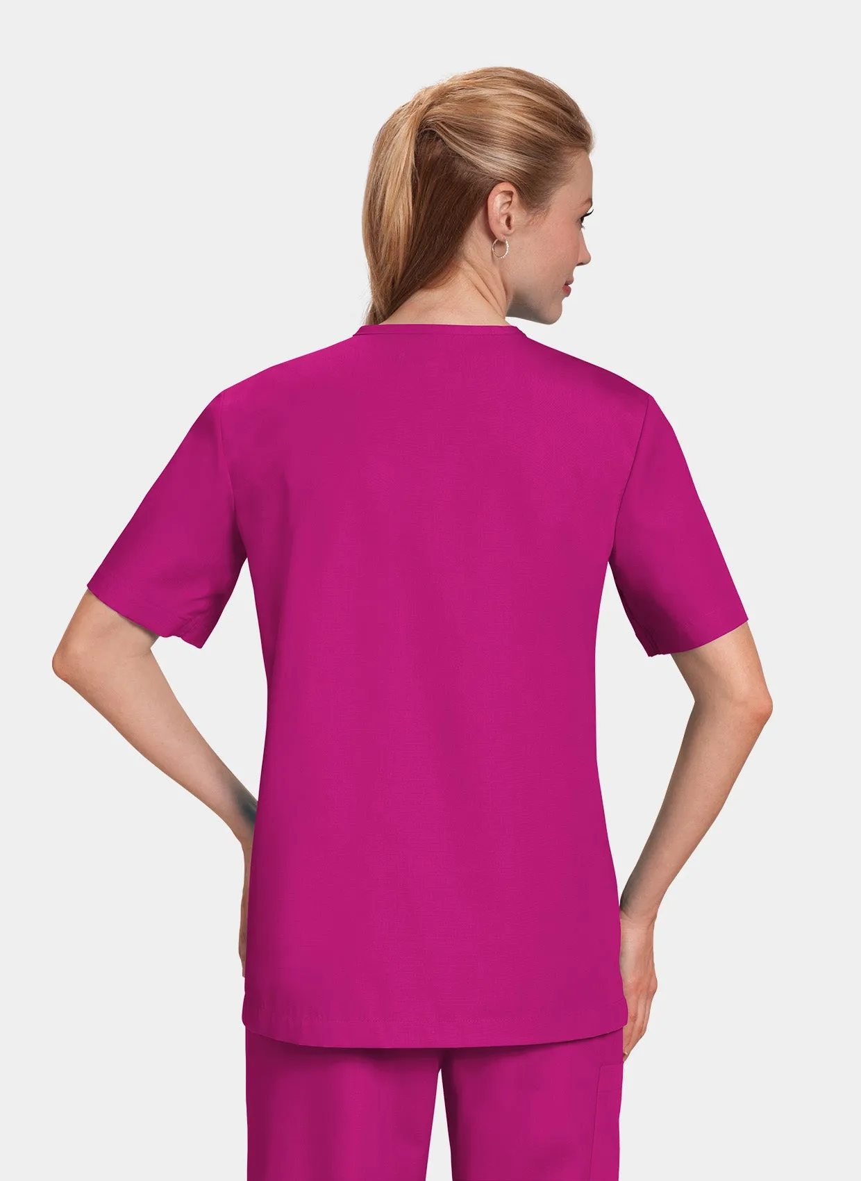 Orange Standard Balboa Scrub Top - Fierce Fuchsia