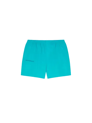 Organic Cotton Poplin Elasticated Shorts—peacock blue