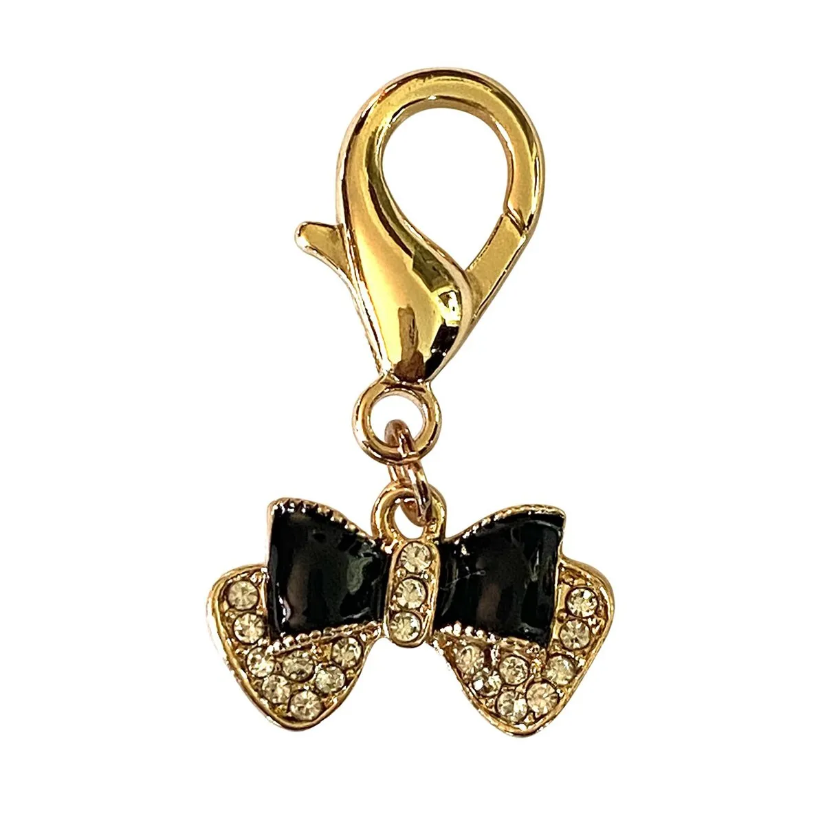 Parisian Bow Black Dog Collar Charm