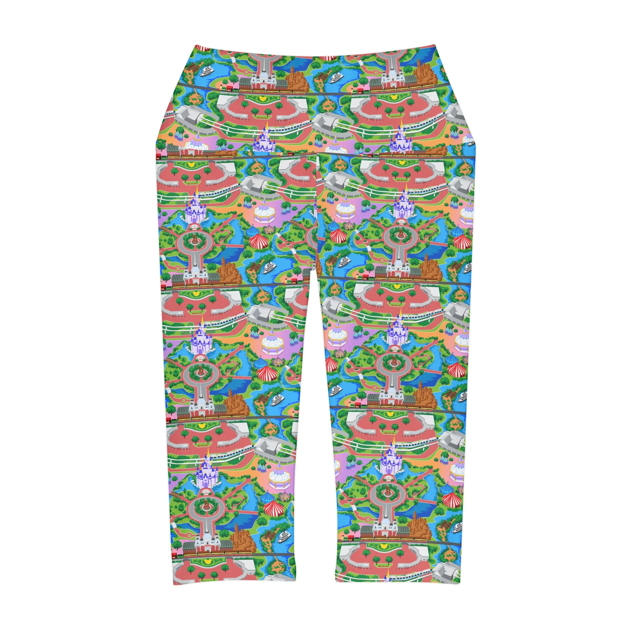 Park Map Athletic Capri Leggings