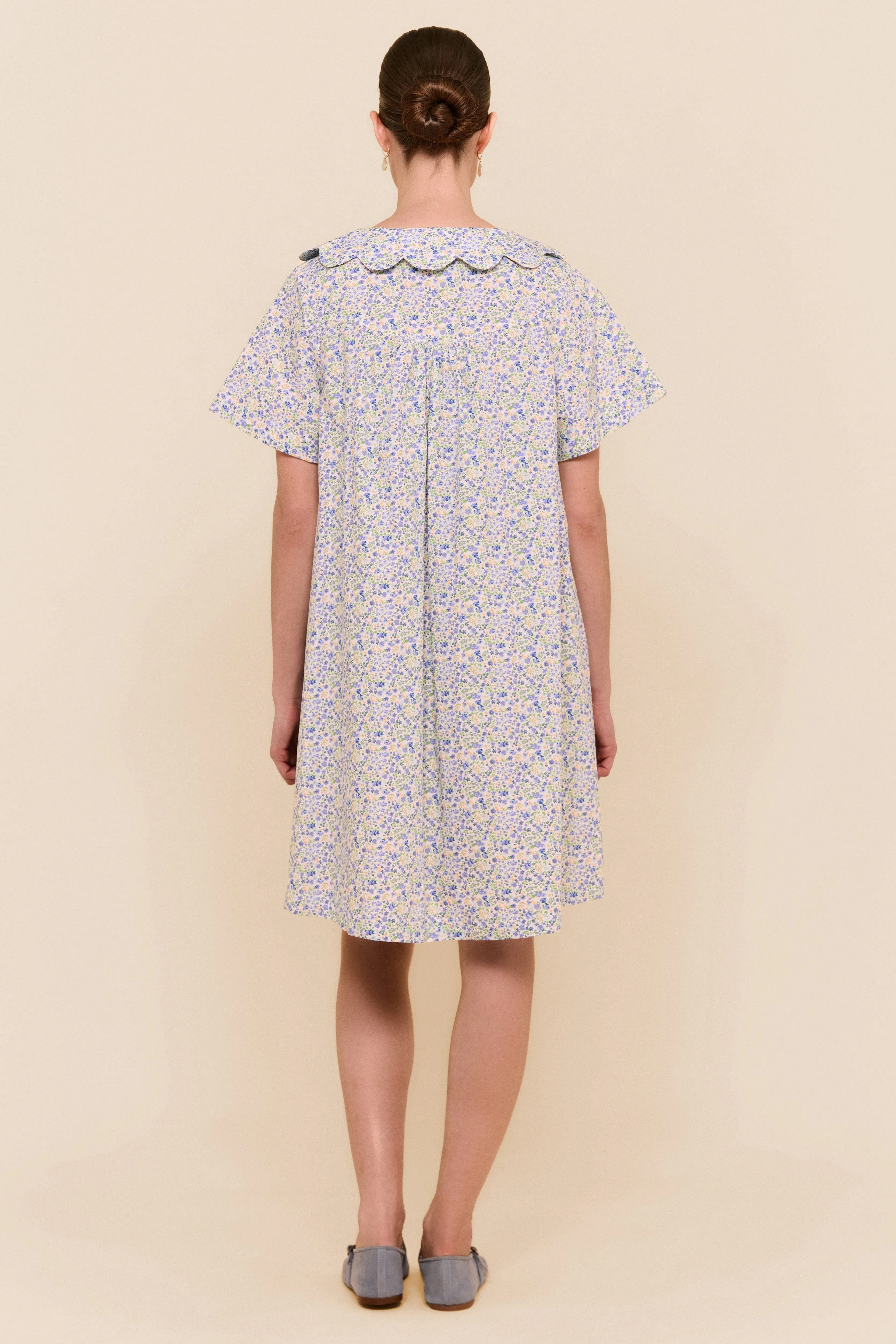 Penelope Lounge Dress - Cotton - Floret Blue