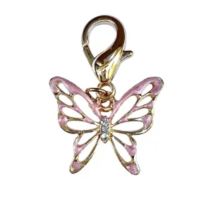 Pink Butterfly Dog Collar Charm