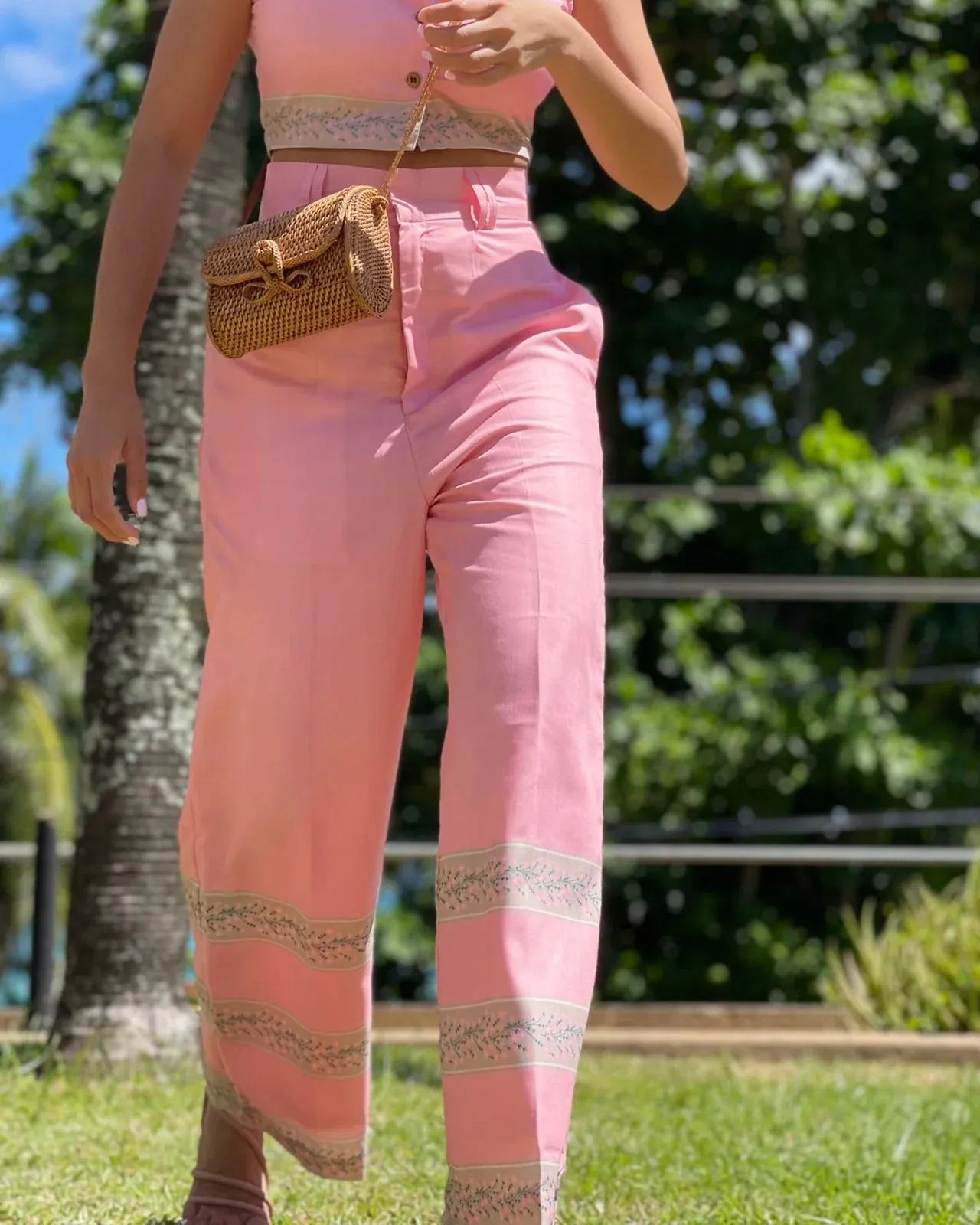 Pink Sky Straight Pants